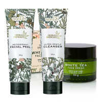 Купете пилинг + крем за лице с бял чай Herbal Energies - ПОДАРЪК: измиващ гел Herbal Energies