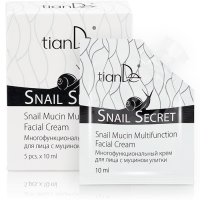 Многофункционален крем за лице със секрет от охлюви "Snail Secret", 5 бр. x 10 ml