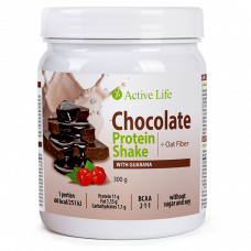 Шоколадов протеинов шейк с гуарана Active Life, 300 гр.
