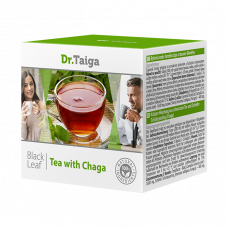 Черен чай с гъба чага "Dr. Taiga", (20 филтърни пакетчета по 2 г)